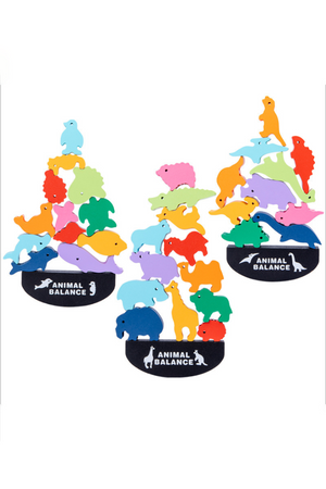 Wooden Animal Balancing Block Game