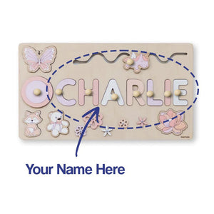 Tablica Montessori z drewna z personalizowanym imieniem