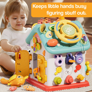 Montessori Busy House Toy for Fine Motor Skills