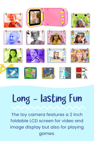 CÁMARA DIGITAL DE JUGUETE PARA NIÑOS Y GRABADORA DE VÍDEO