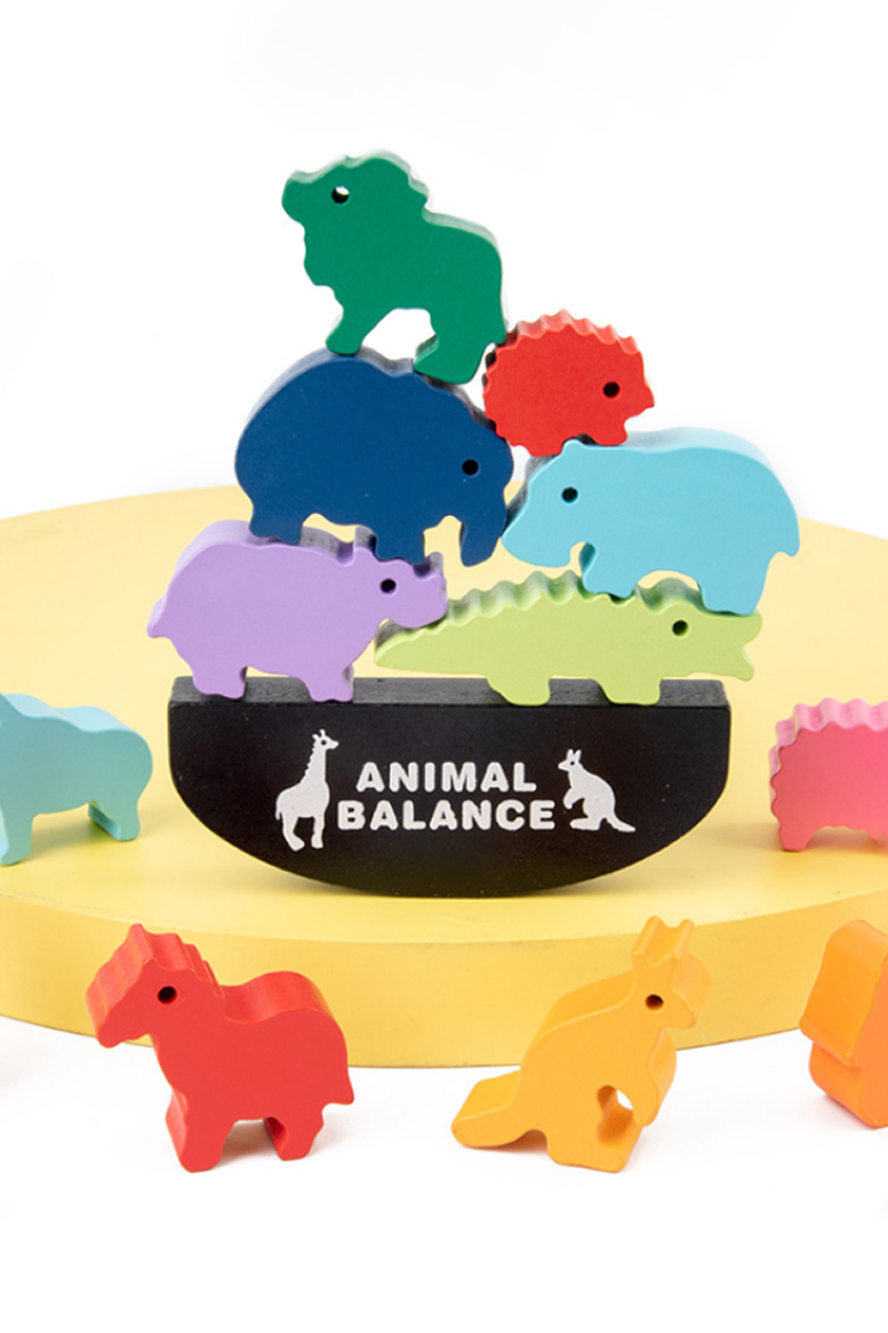 Wooden Animal Balancing Block Game