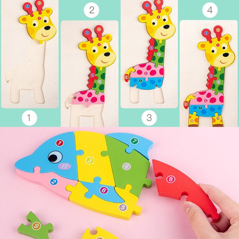 Montessori 3D Animal Shaped Puzzle (Set of 3)