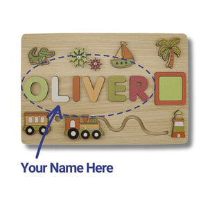 Tablica Montessori z drewna z personalizowanym imieniem