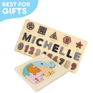 Tablica Montessori z drewna z personalizowanym imieniem