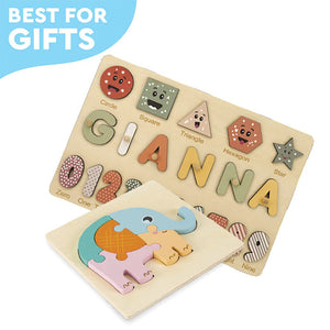 Tablica Montessori z drewna z personalizowanym imieniem