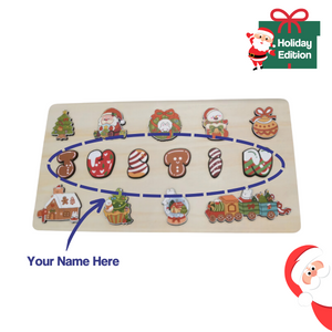 Tablica Montessori z drewna z personalizowanym imieniem