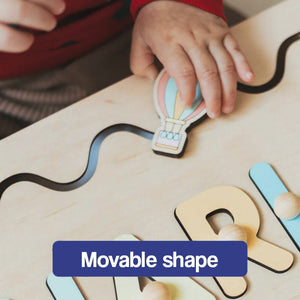 Tablica Montessori z drewna z personalizowanym imieniem
