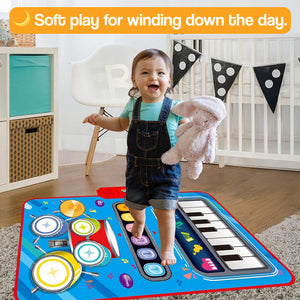 Interactive Music Maestro Non-Slip Play Mat Set with Drumsticks