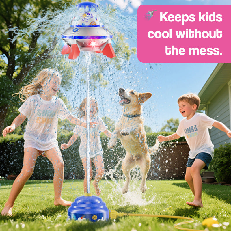 Spinning LED UFO Water Rocket Sprinkler