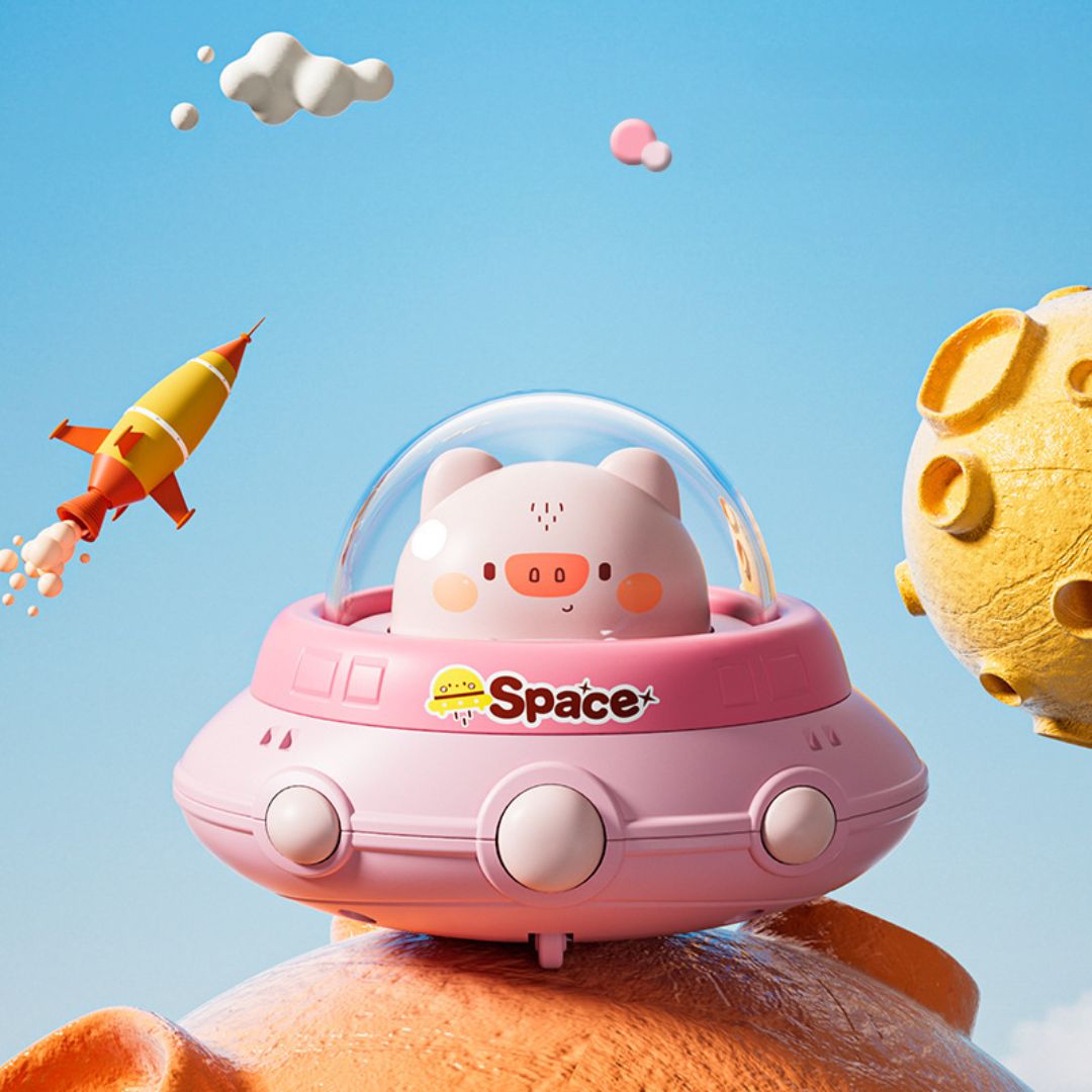 Inertia Flying Saucer Toy Car for Kids