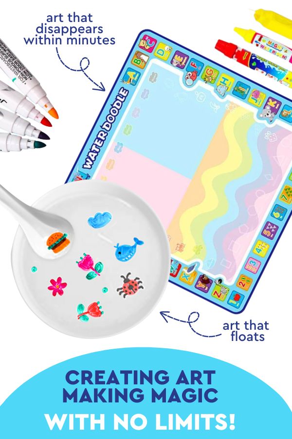 Alfombrilla Mágica De Dibujo Para Niños Cero Desorden De Líquido Con Bolígrafo y Pincel