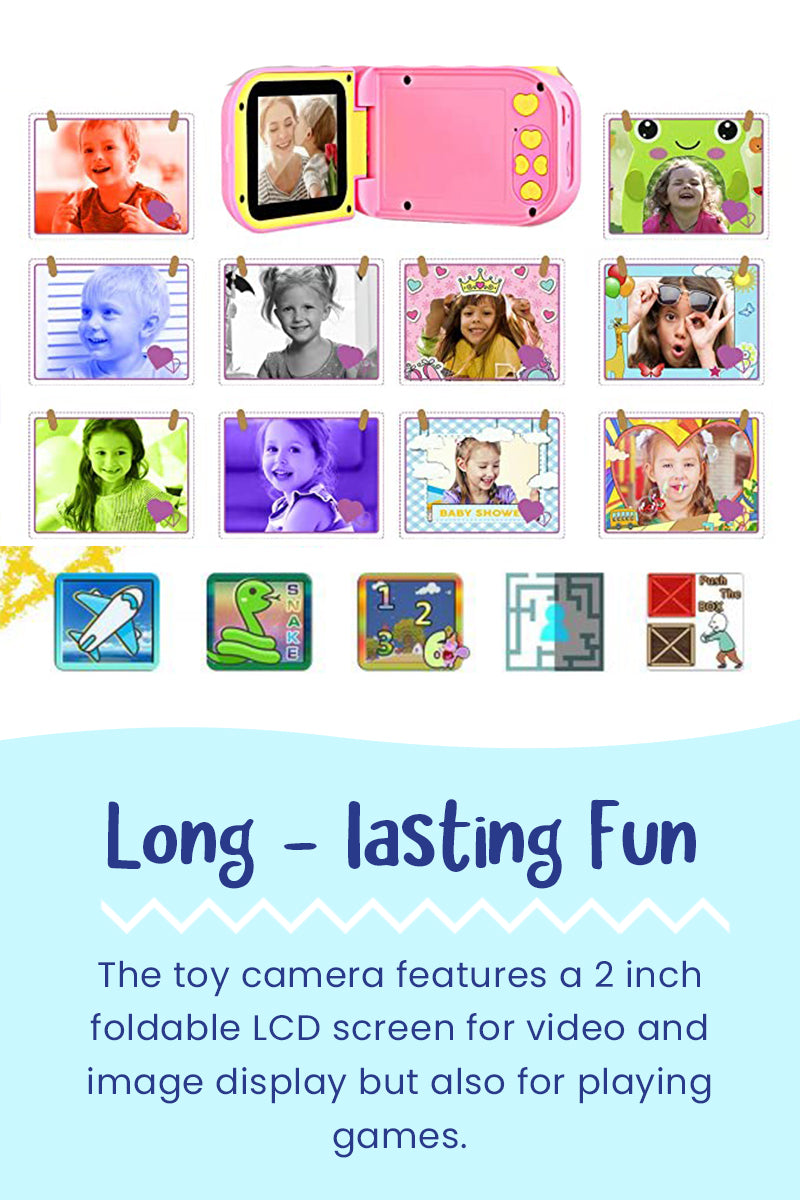 CÁMARA DIGITAL DE JUGUETE PARA NIÑOS Y GRABADORA DE VÍDEO